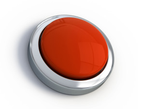Red button on white background