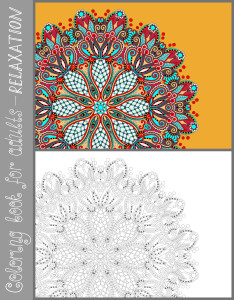 unique coloring book page for adults - flower paisley design, joy to older children and adult colorists, who like line art and creation, vector illustration